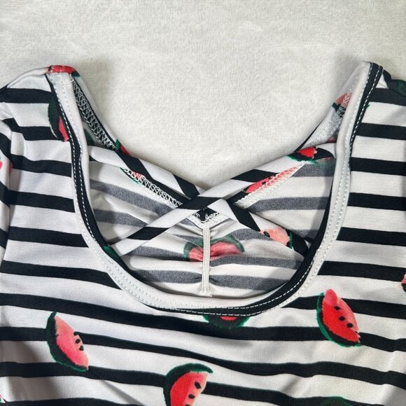 Dot Dot Smile Watermelon Black White Stripes Girls Toddler Dress Rare Unicorn 2T - Picture 5 of 7